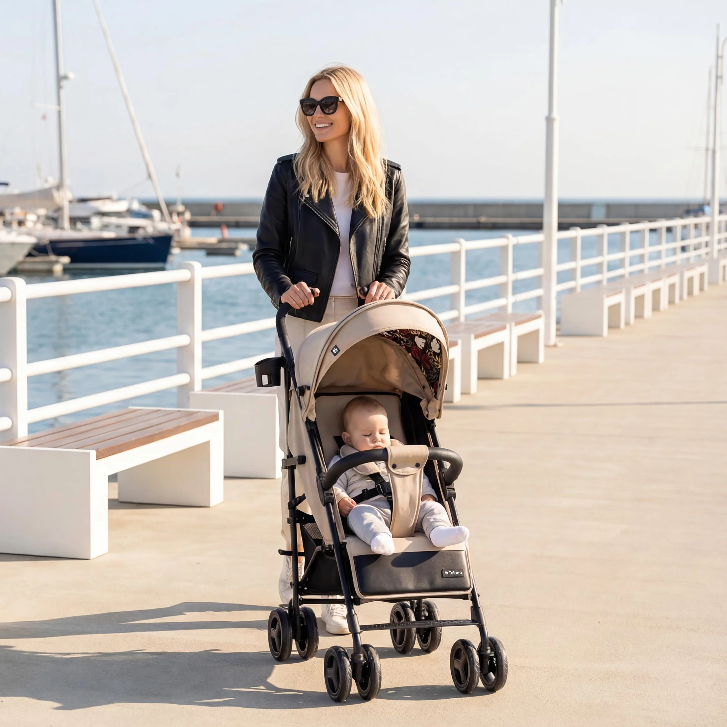 Tulano Davos 35 Passeggino Leggero da Viaggio Ultraleggero Compatto Aereo Chiusura Rapida Cappottina XXL Ruote Ammortizzate 22 kg
