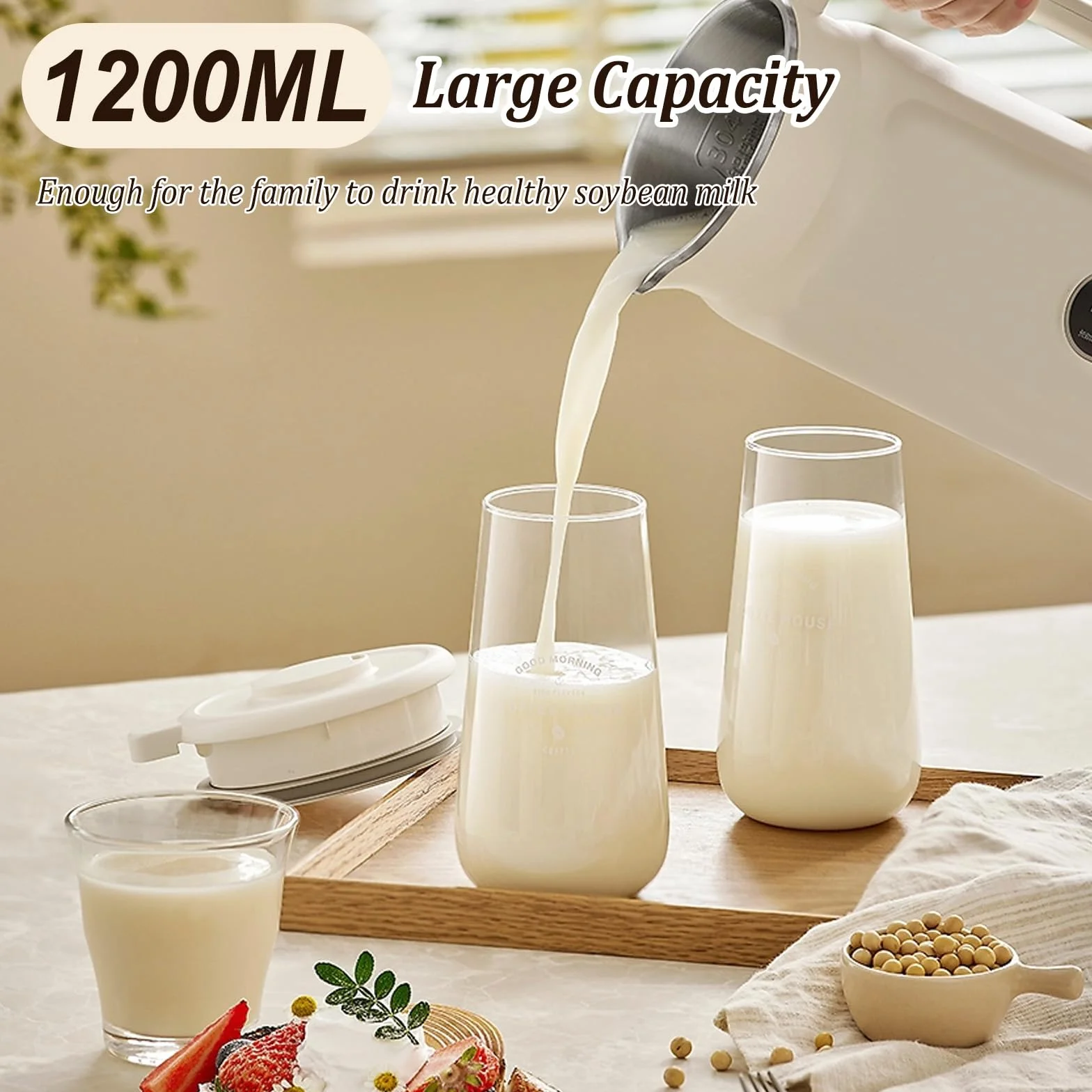 Macchina per latte di noci 8 in 1, robot da cucina 1200 ml, acciaio inox autopulente