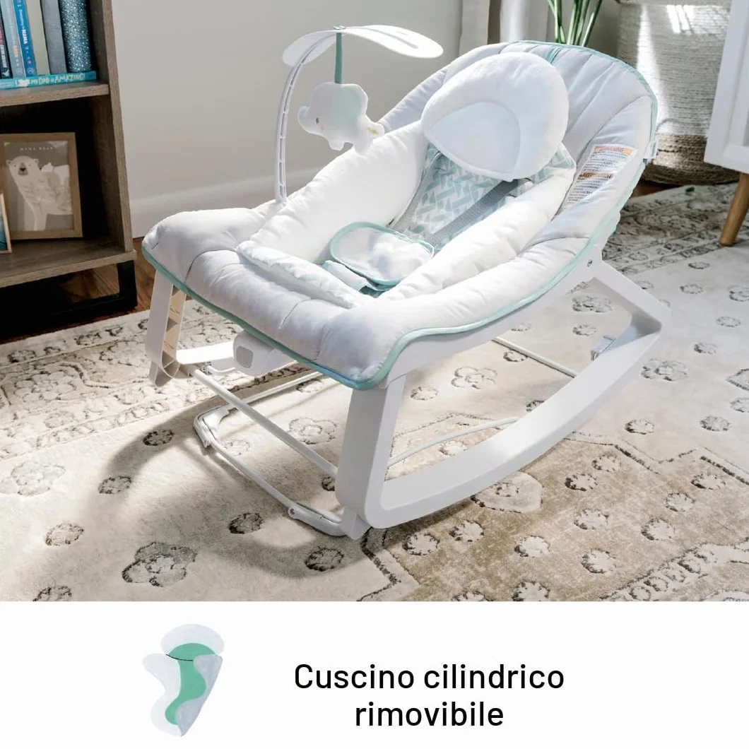Ingenuity Keep Cozy 3-in-1 Cresci con me sdraietta vibrante per bambini, seggiolino e dondolo da neonato a bambino, vibrazioni e barra portagiochi, 0-30 mesi fino a 18 Kg (Weaver)