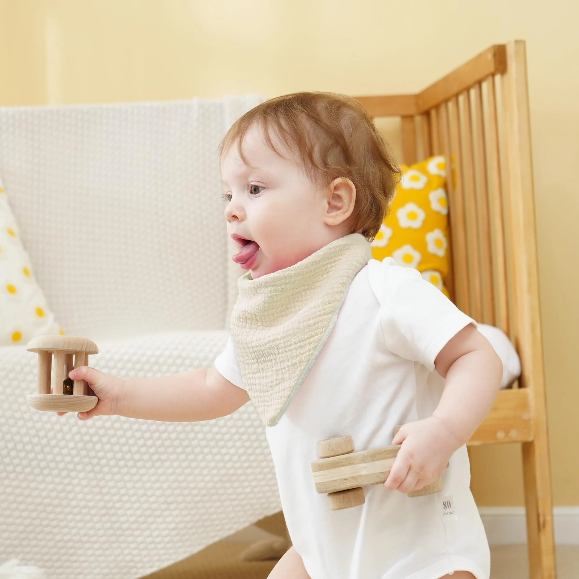 Bavaglini Neonato Mussola 6 Pezzi Sciarpa Bambino Regolabili