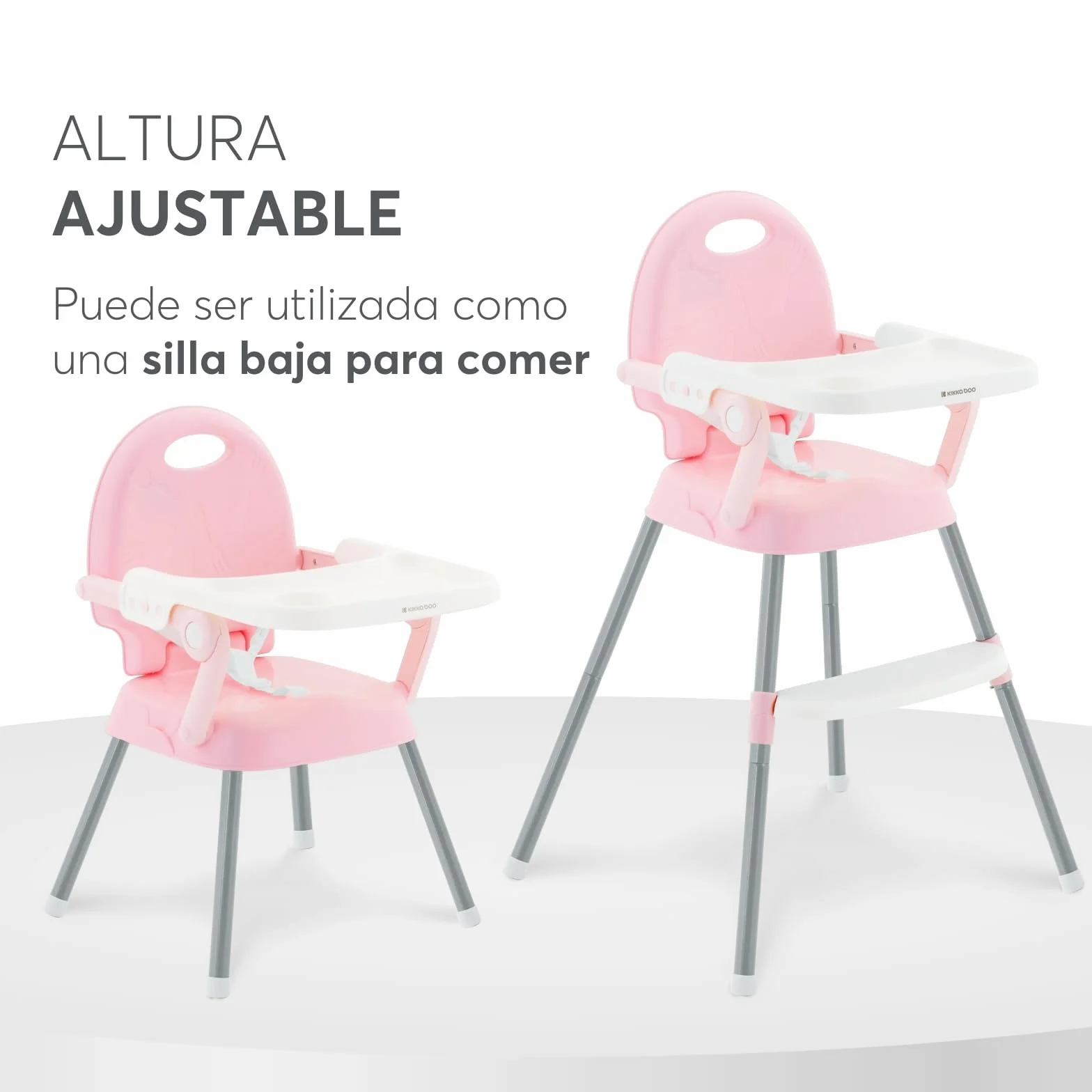 KikkaBoo Spoony Seggiolone pappa 3in1 Evolutivo pieghevole Fino a 36 mesi Rosa