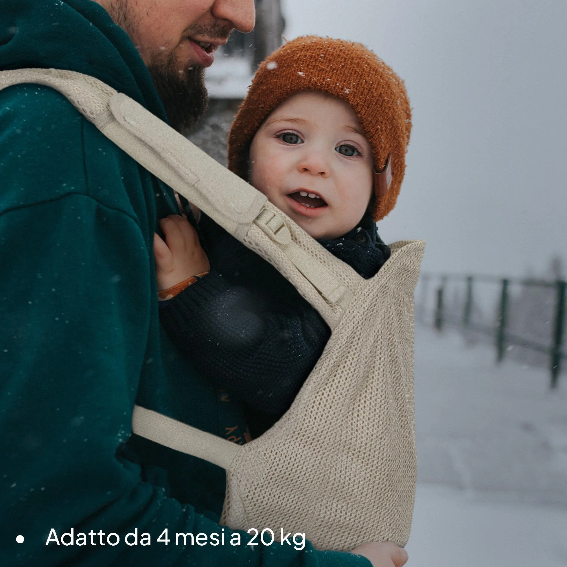 LIONELO Marsupio Ergonomico Neonato Margareet Air da 4 Mesi a 20 kg, 3 Posizioni Materiale Traspirante Cappuccio staccabile Doppia Protezione Marsupio per Bambini