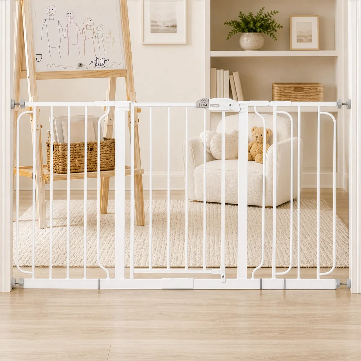 Regalo Supporto a pressione per cancelletto di sicurezza ad ampia portata con 3 kit di estensione inclusi (148 cm)