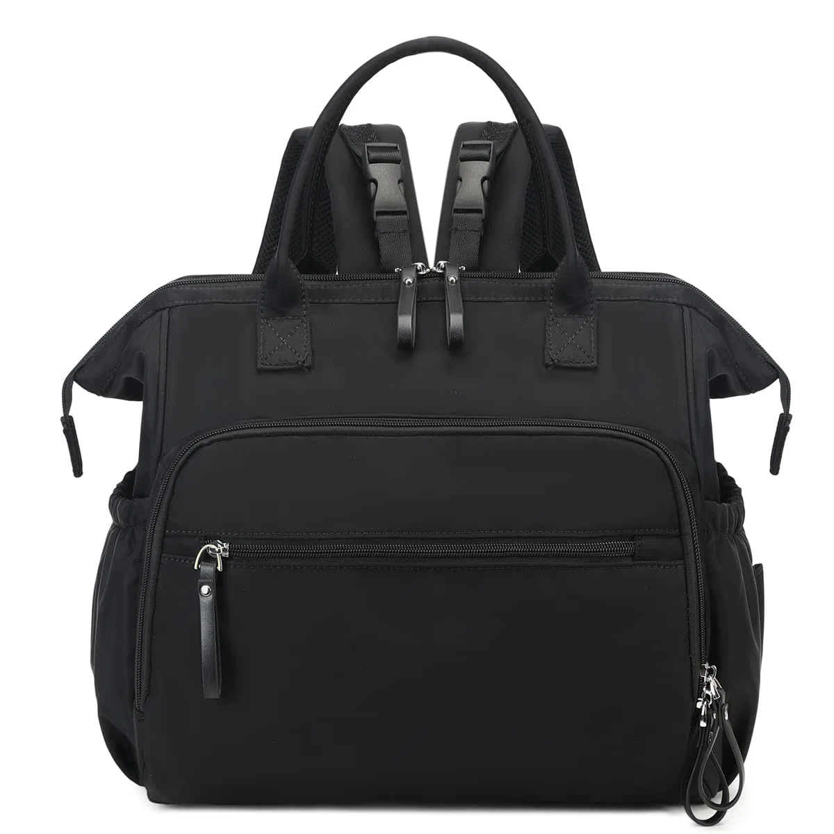 LORADI Convertible Diaper Bag Tote, Wide Open Top 14 Pockets Nappy Changing Backpack with Stroller Buckle, Water-resistant
