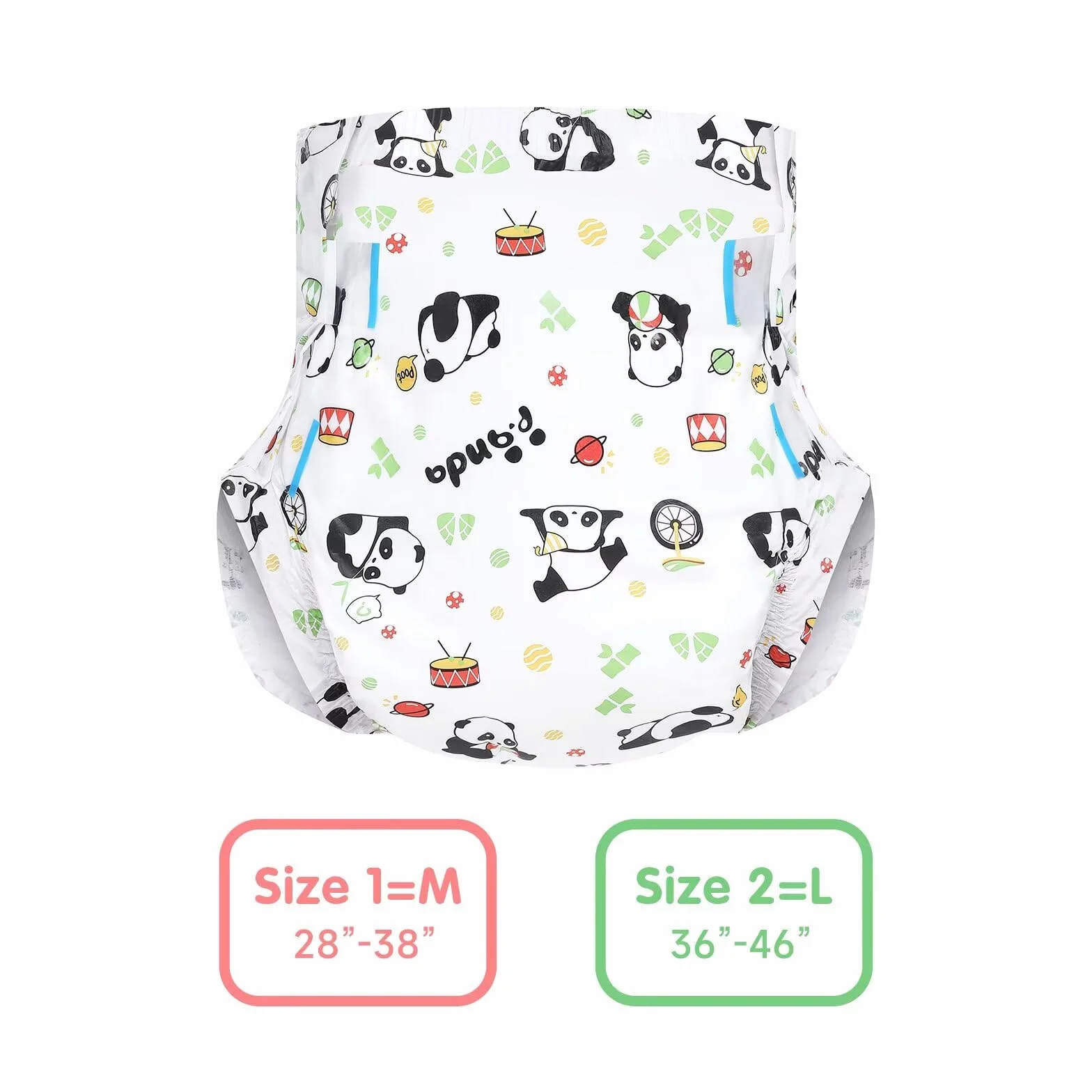 Pannolino Adulto Stampato Incontinenza Biancheria Intima Grandi Pannolini Da Notte Con Tabs 10 Pezzi Large 36"-46"