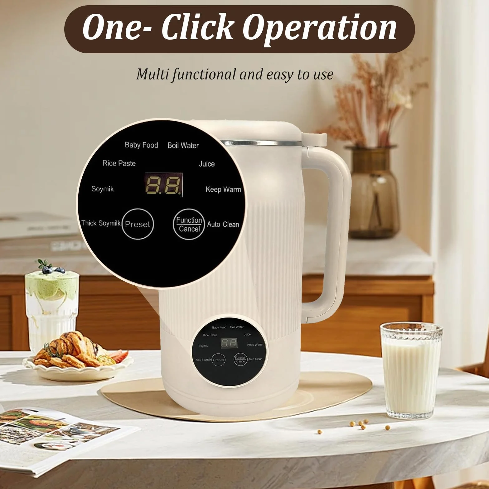 Macchina per latte di noci 8 in 1, robot da cucina 1200 ml, acciaio inox autopulente