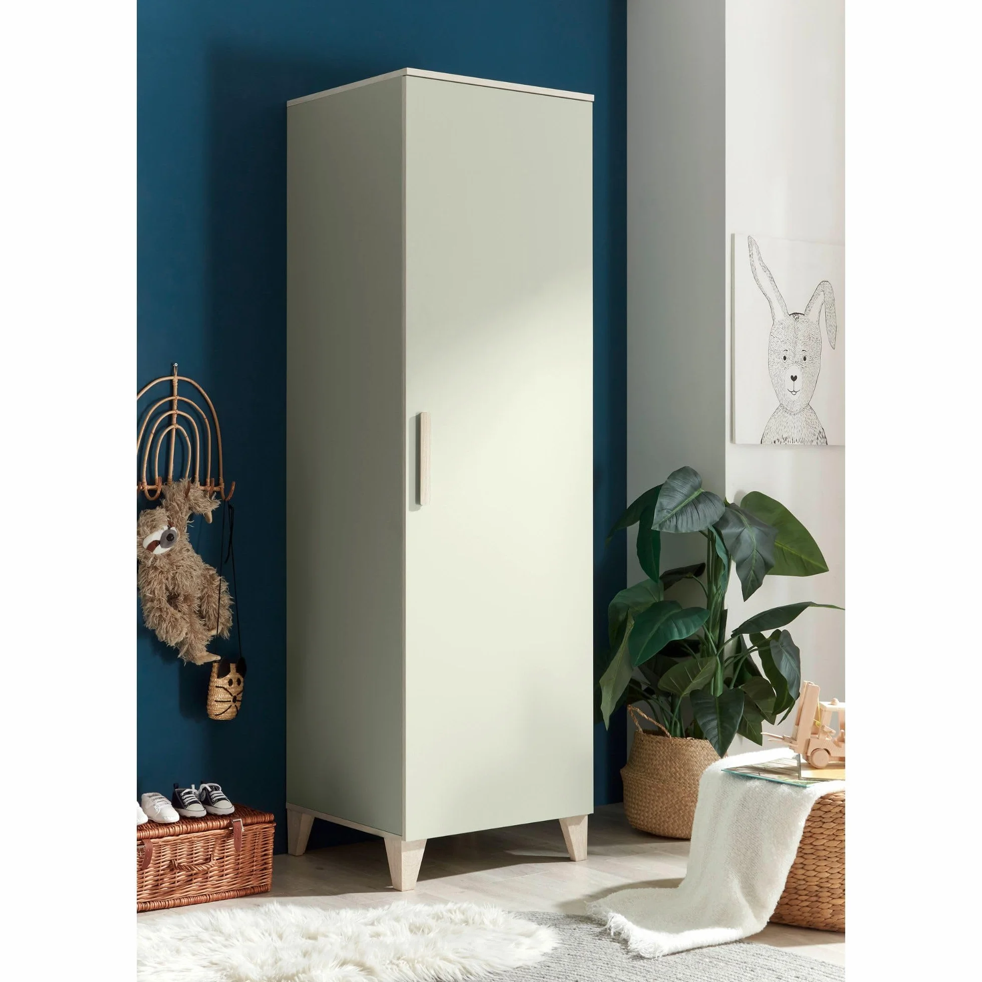PRIZZI Completo per cameretta dei Bambini 3 Pezzi Fasciatoio Legno Verde Pastello/Aurum