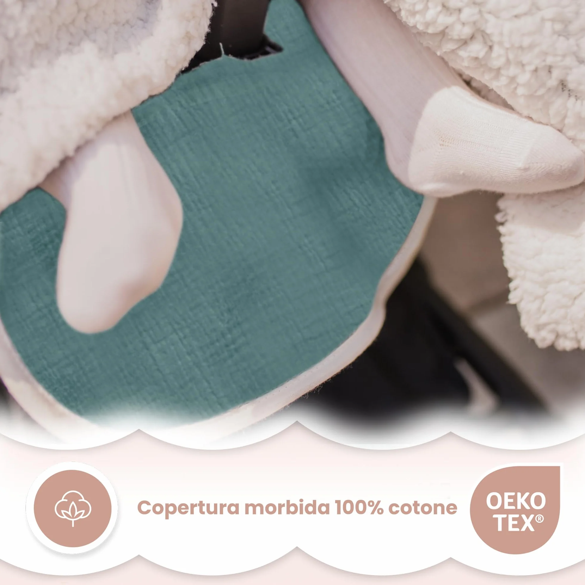 MIMUSELINA Materassino Passeggino Universale 100% Cotone OEKO-TEX 34×84 cm Traspirante Lavabile