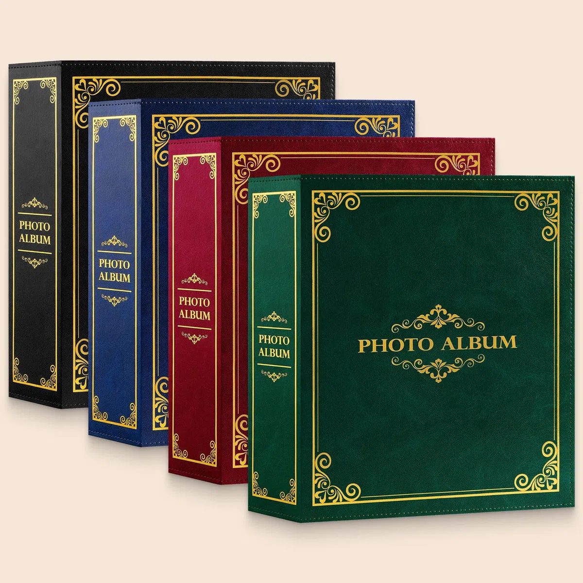 Lanpn Album Fotografico 10x15 1000 Tasche, Grande Tradizionale Finta Pelle Album Foto Portafoto Verticale Orizzontali Tascabile Tasca Verde
