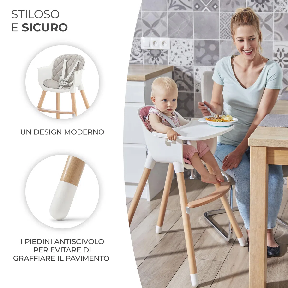 Kk Kinderkraft Seggiolone Pappa Sienna, Rialzo Da Sedia, Da 6 Mesi Fino 4 Anni, Grigio, ‎32.90 x 44.50 x 36.29 CM