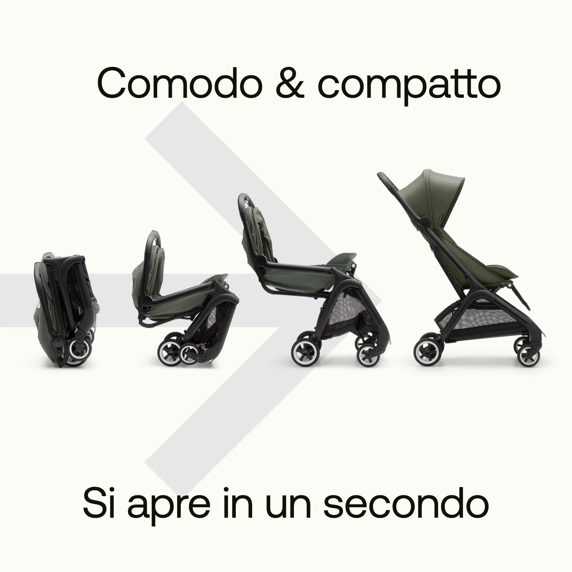 Bugaboo Butterfly Passeggino da Viaggio Ultracompatto, Pieghevole 1 Secondo, Forest Green
