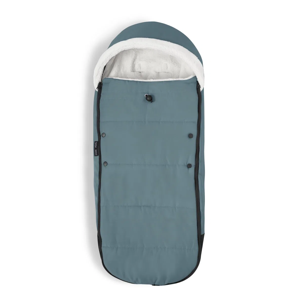 Coprigambe Stokke YOYO, Aqua - Fodera in Sherpa, Cappuccio in Pile con coulisse, Doppia Imbottitura - Lavabile in Lavatrice a 30°C - Include Borsa Piccola