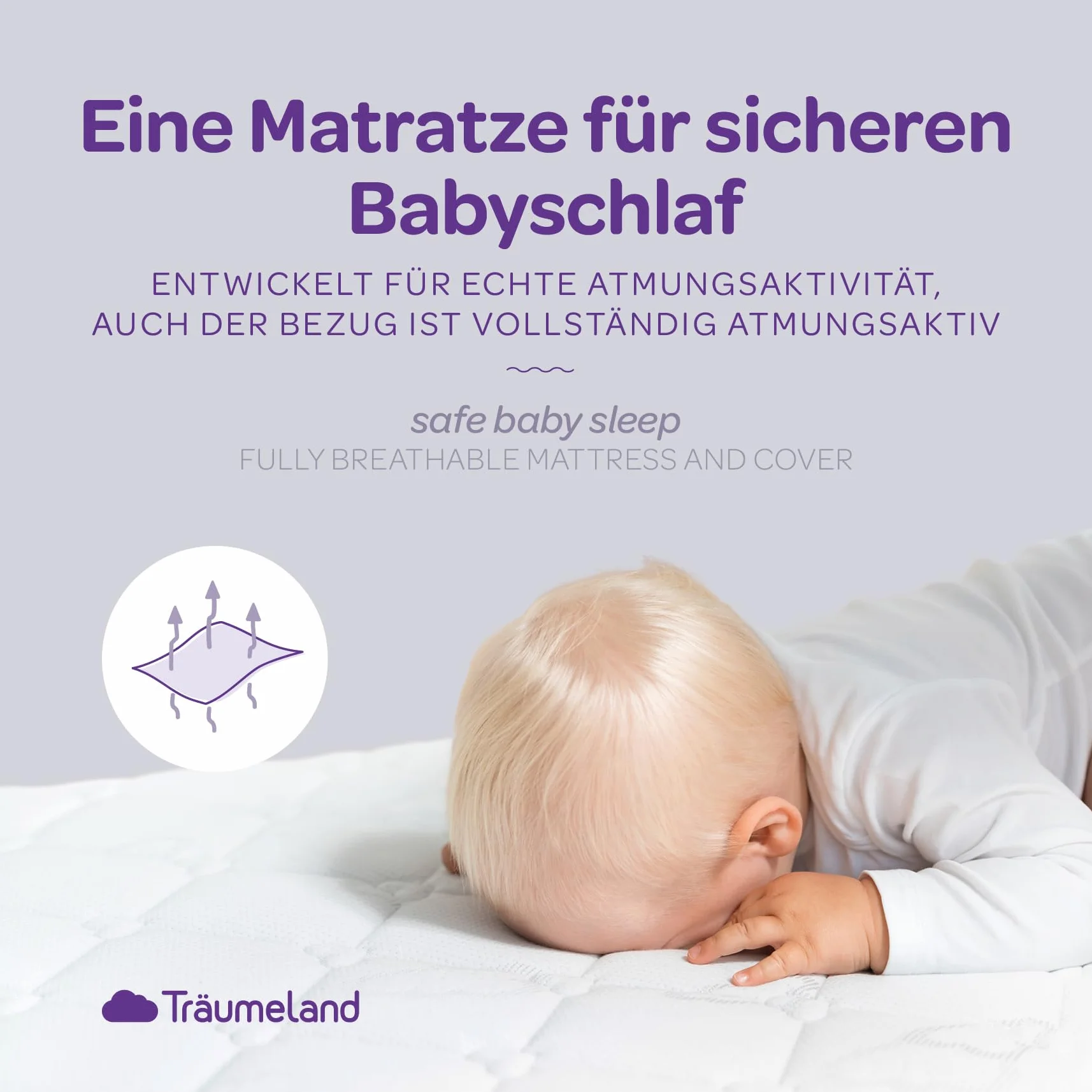 Träumeland Materasso per passeggino Brise Light adatto per Cybex Priam | 32 x 78 x 6 cm ovale