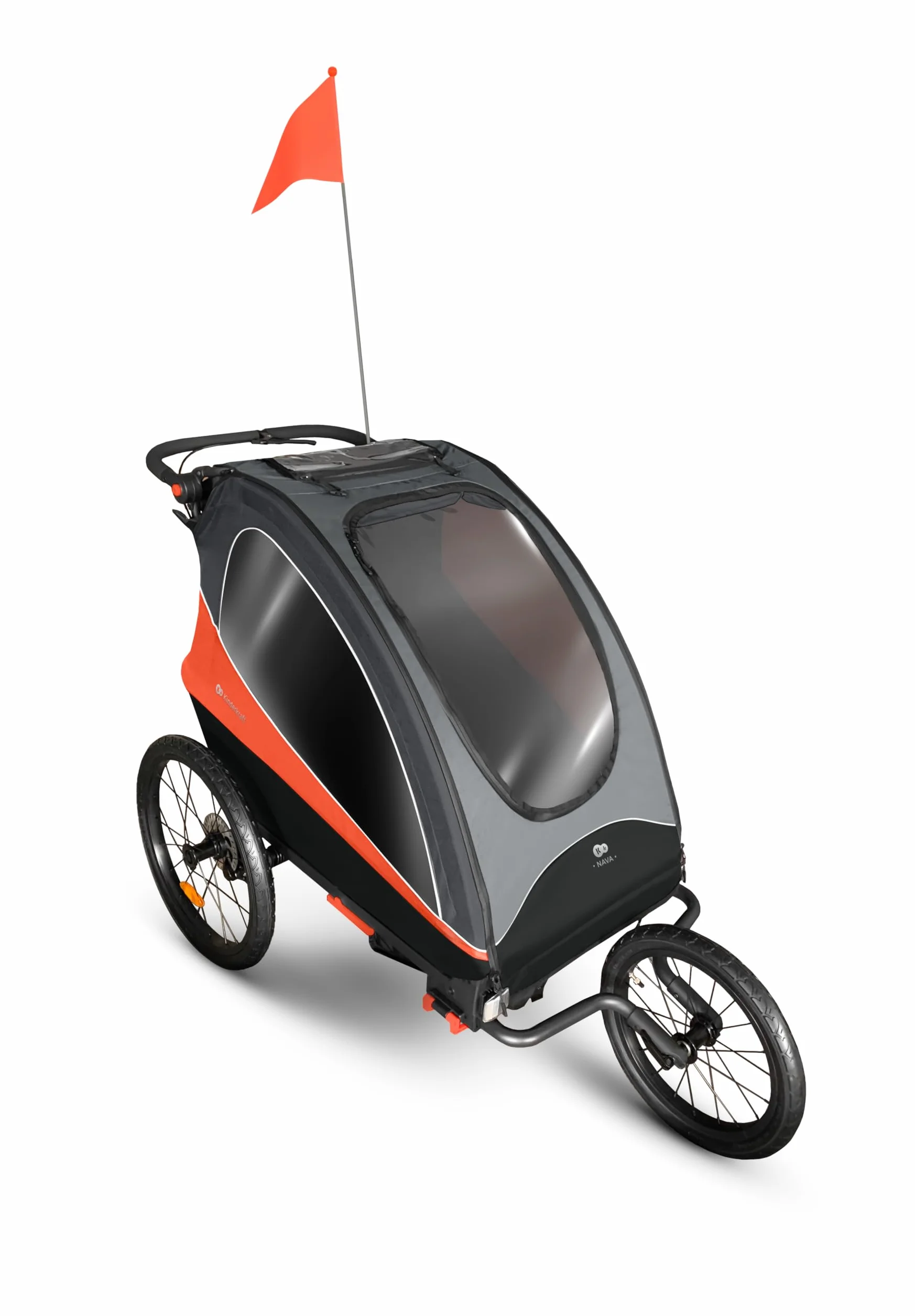 Kinderkraft NAVA 3 in 1 Passeggino Jogger Carrozzina Rimorchio per bambini 2x22 kg Arancione
