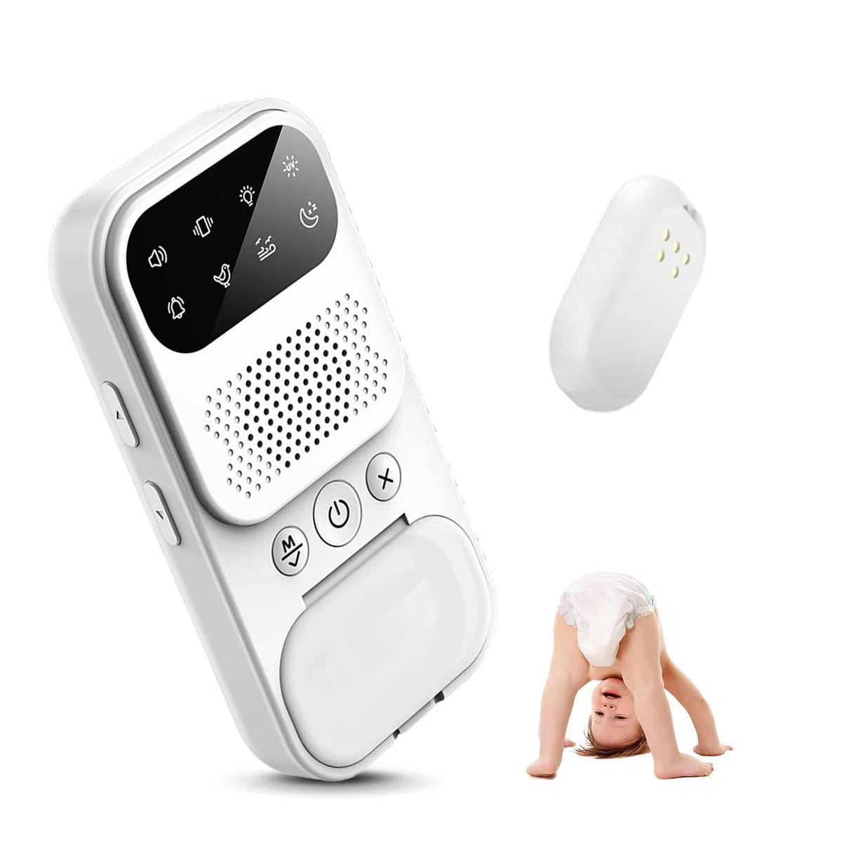 Allarme Enuresi Notturna, Sensore Wireless per Bagnare il Letto con Luce Notturna, Suoni e Vibrazione, Allarme Pipì per Neonati e Bambini
