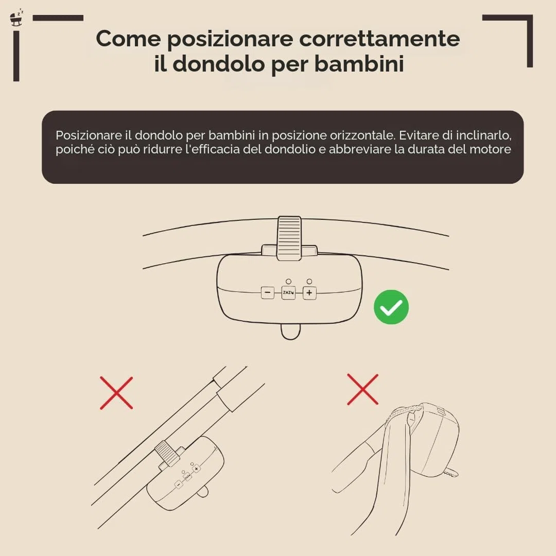 ZAZU Robby - Altalena automatica per passeggino, spessore regolabile, timer da 40 minuti, sensore da viaggio per bambini, ricaricabile USB-C, impermeabile, universale per passeggino e passeggino