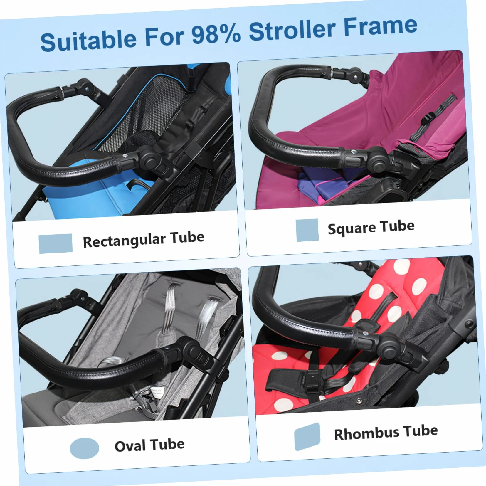 Toyvian Barra Paraurti Universale Per Passeggino Maniglia Bracciolo Sostituzione Barra Trasversale Pelle Pu Nera Paraurti Bracciolo Passeggino Maniglia Staccabile Del
