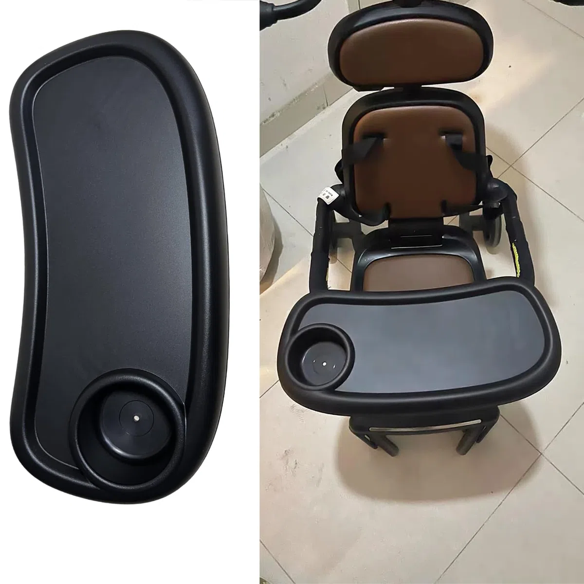 Vassoio Snack Per Carrozzine Portabibite - Passeggino Con Portabicchieri Clip Regolabile Vassoio Portaoggetti Divisorio Per La Maggior Parte Dei Tipi Di Passeggini Con Braccioli Partizione