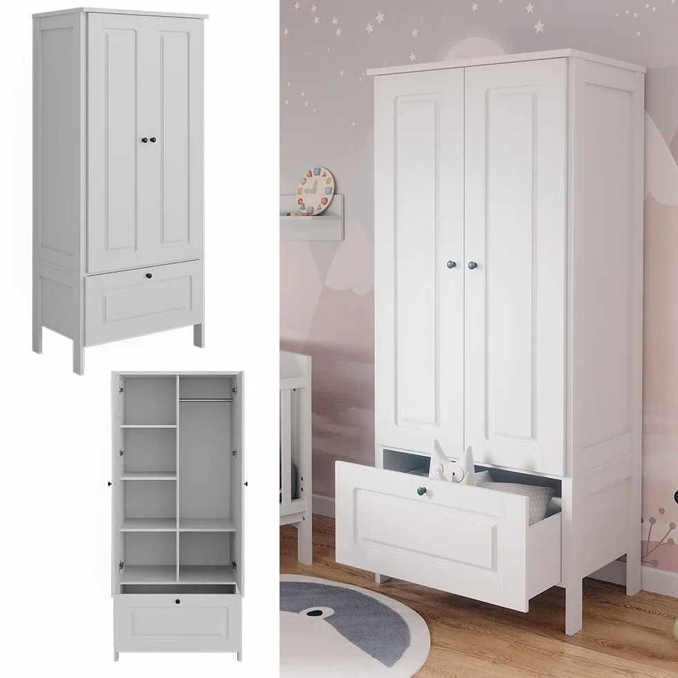 VitaliSpa Guardaroba per bambini Ajaton Bianco 83.3 x 187 cm