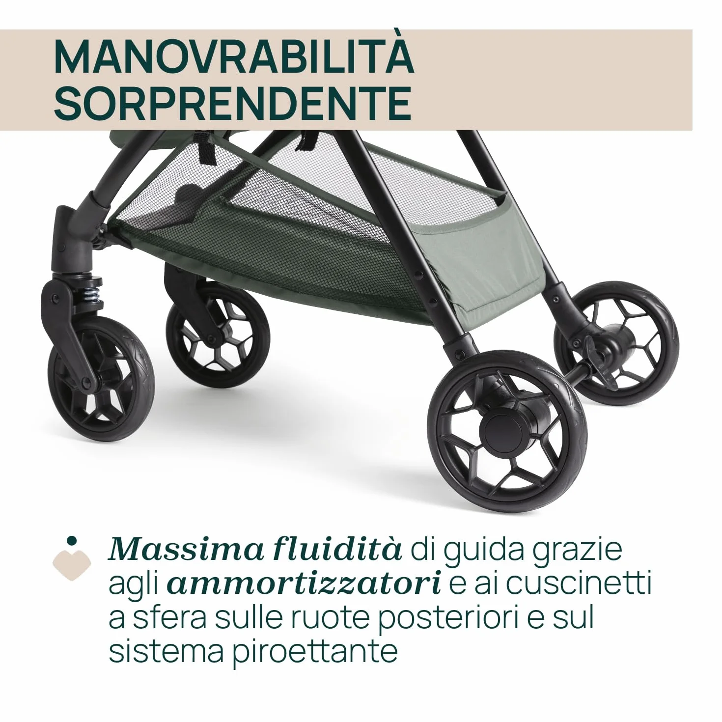 Chicco Urbino Passeggino Leggero 0+ Mesi-22 Kg Chiusura Smart Compatta Capotte UV50+ Antipioggia Schienale Reclinabile Regolabile Poggiagambe Verde