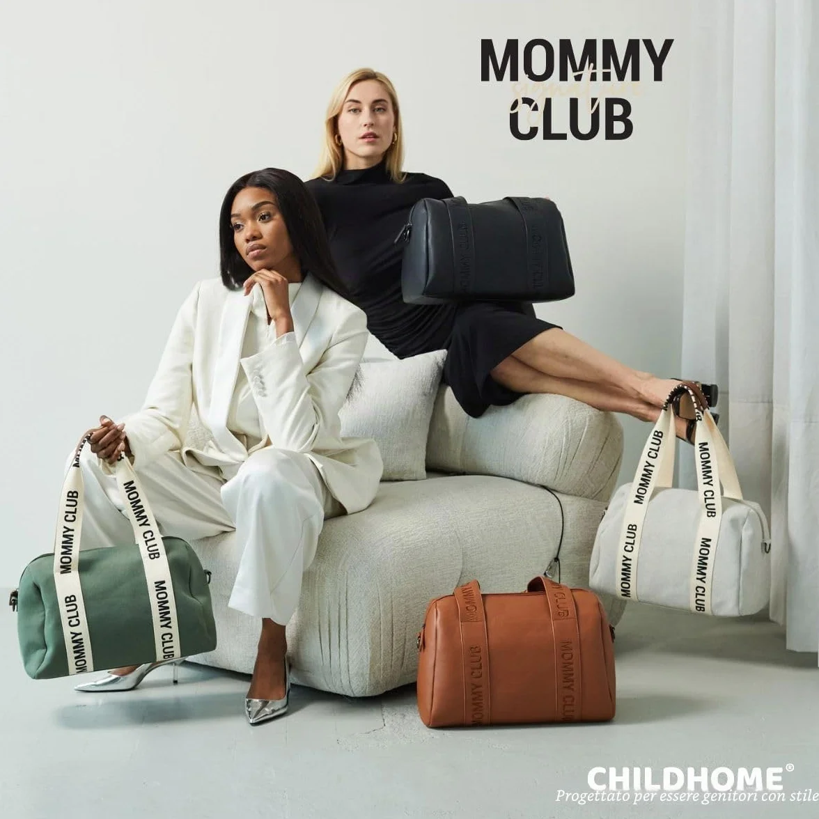 CHILDHOME Mommy Club Signature Borsa fasciatoio 22L Verde Cotone