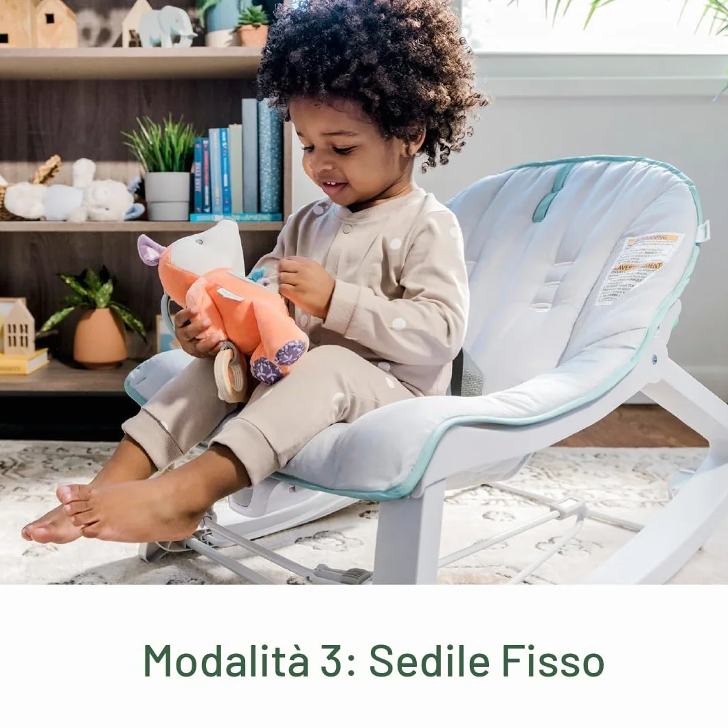 Ingenuity Keep Cozy 3-in-1 Cresci con me sdraietta vibrante per bambini, seggiolino e dondolo da neonato a bambino, vibrazioni e barra portagiochi, 0-30 mesi fino a 18 Kg (Weaver)