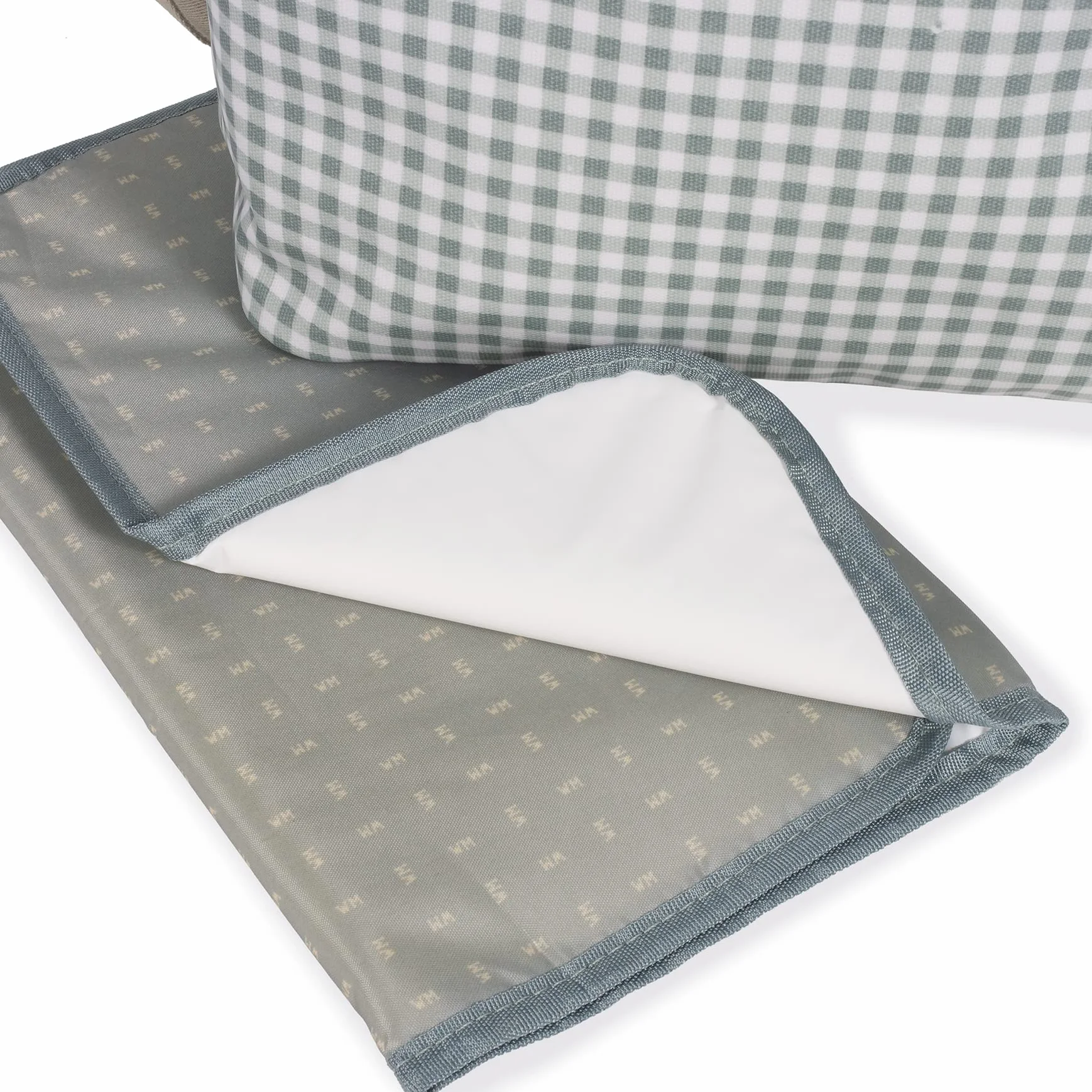Borsa fasciatoio I Love Vichy verde 42x36x13 cm