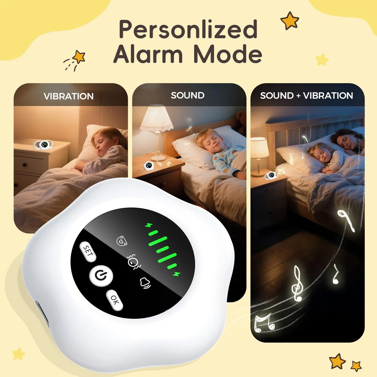 Allarme enuresi wireless, ricaricabile tramite USB, vasino con suono e vibrazione per bambini e adulti, dotato di sensore di umidità per enuresi