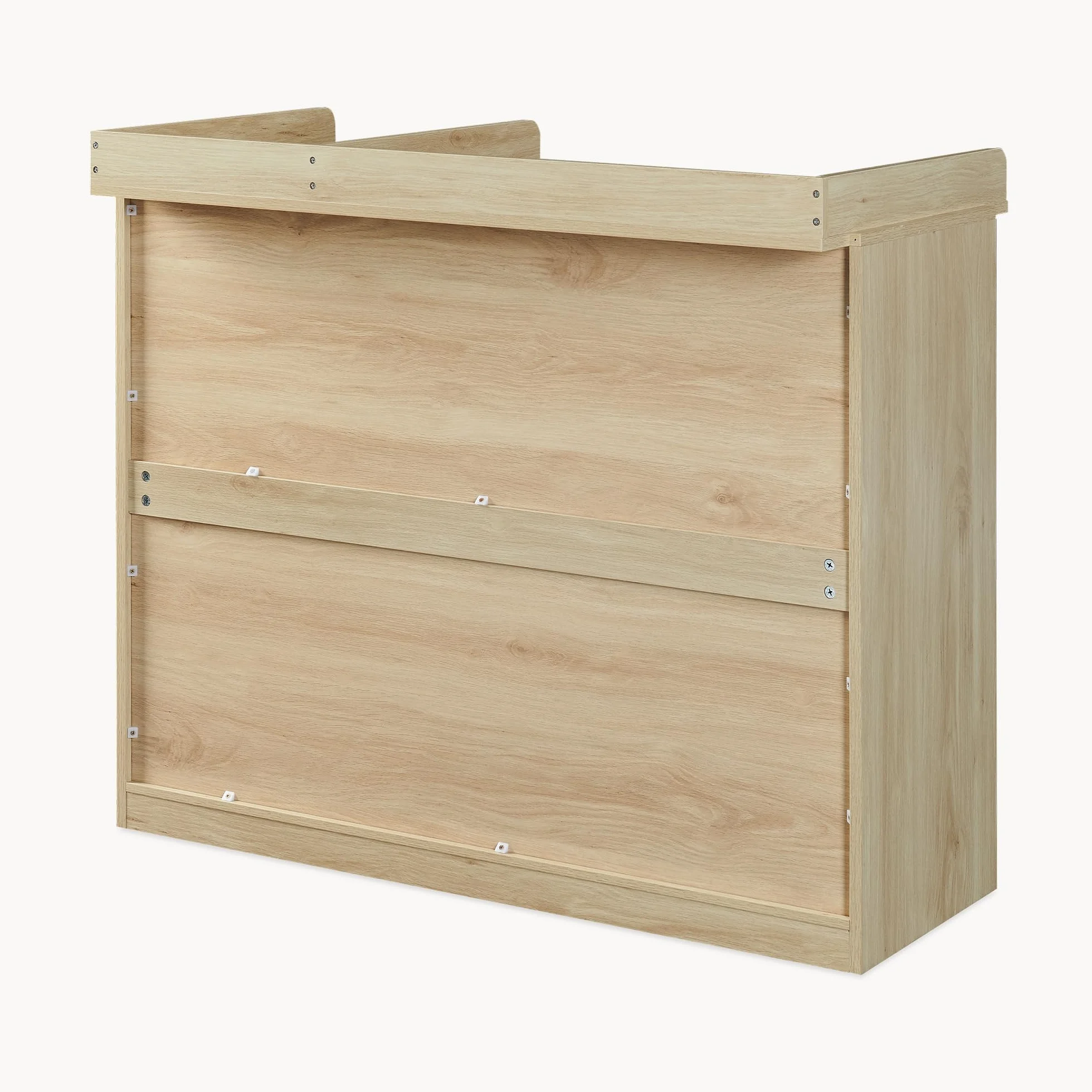 Cassettiera con Piano Fasciatoio Rimovibile 3 Cassetti 93x110x55 cm Effetto Rovere/Bianco