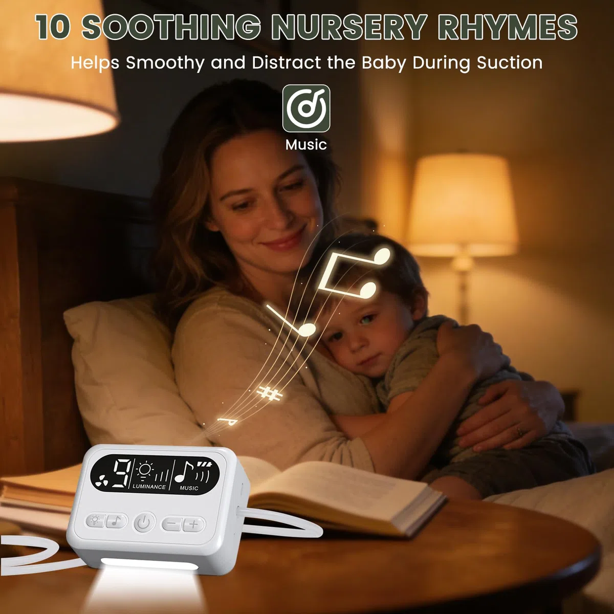Aspiratore Nasale Neonato Elettrico, 65Kpa Aspiratore Nasale Elettrico Neonato Ricaricabile USB-C, 9 Aspirazione Regolabili, Silenziosi, 3 Silicone Morbido, LED e Musica, Bambino e Neonato