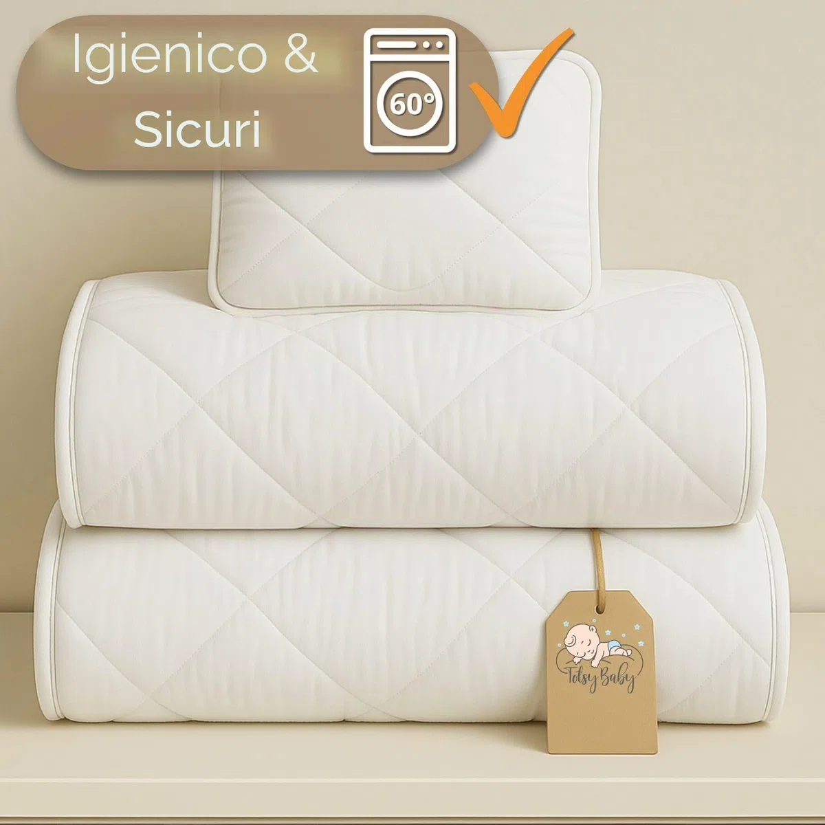Totsy Baby Piumone culla e lettino 100x135 cm - Trapunta in microfibra morbida e traspirante Ideale per neonati e bambini Adatto per lettino con sbarre e culla certificazione Oeko-Tex 100 x 135