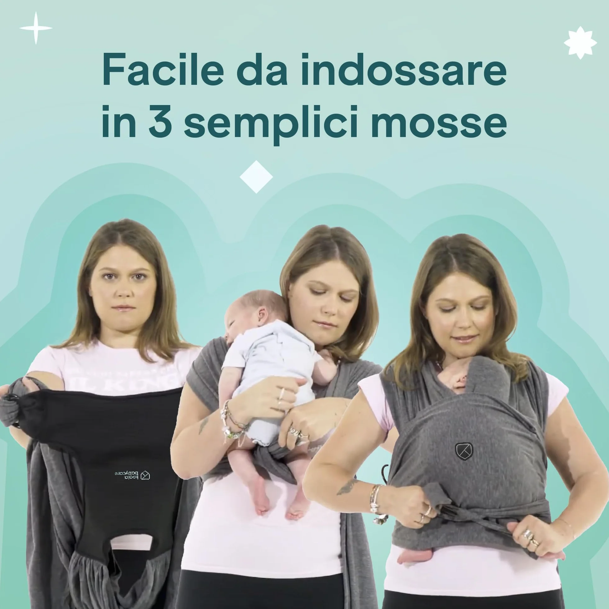 Koala Babycare Fascia Porta Bebe Neonato Regolabile Unisex Marsupio Neonati Multiuso Fino a 9kg Antracite