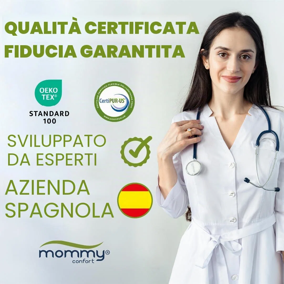 Cuscino Bambini Viscoelastico 70X35X6 Ergonomico Traspirante Ipoallergenico Morbido Lavabile Supporto Cervicale Età 2 a 8 Anni Per Lettino E Letto Singolo 90X190 Oeko Tex