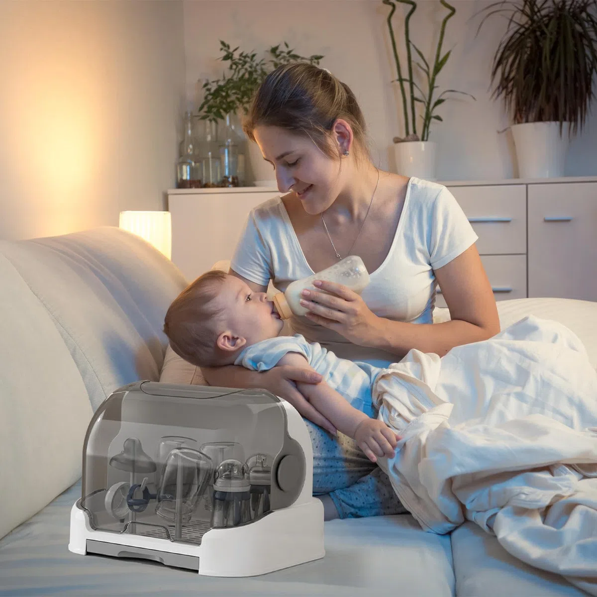 Porta Biberon - Organizzatore Biberon Grande con Coperchio | Risparmio Spazio per Cucina Camera da Letto Dispensa Fasciatoio Genitori