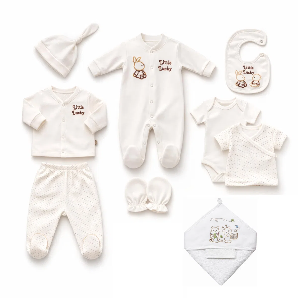 Blue Eyes Set Regalo Neonato 10 Pezzi in Cotone