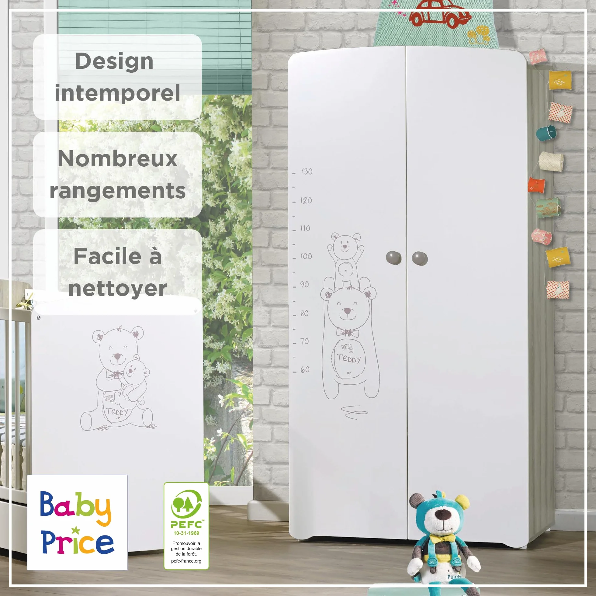 Baby Price Teddy Armadio 2 porte per camera bambino