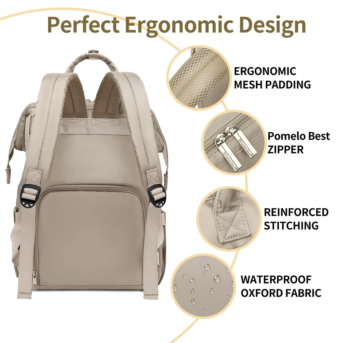 Pomelo Best Zaino Fasciatoio per Bambini con Fasciatoio Impermeabile Grande Capacità Borsa Passeggino per Viaggi - Serie Macaron