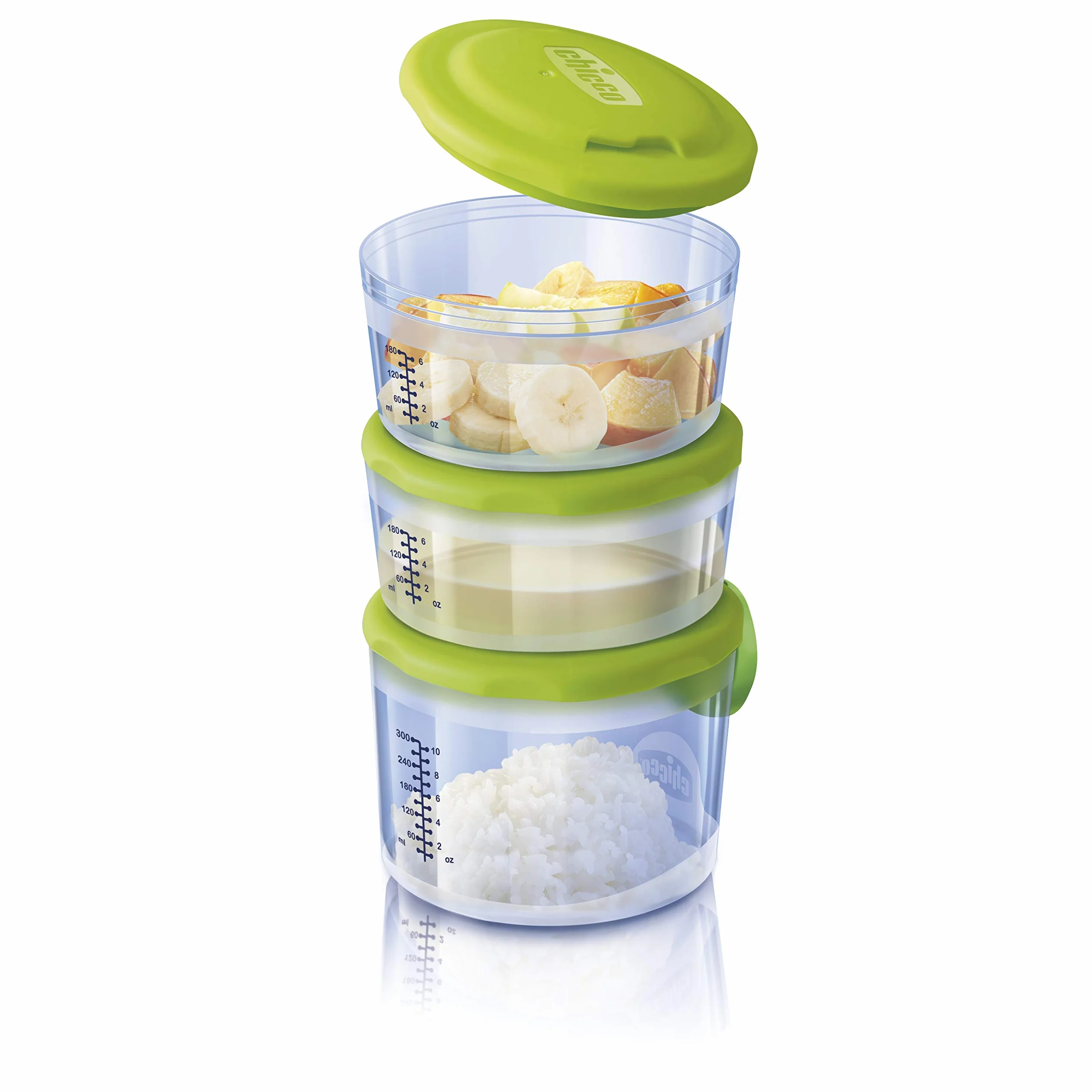 Chicco Frullatore a Immersione con Vasetti 3 Contenitori Porta Pappa Ermetici Bianco