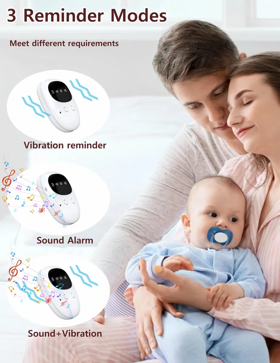 Allarme per Enuresi Notturna Wireless per Ragazzi e Ragazze, Ricaricabile USB-C, 3 Modalità, Design Compatto per l’Addestramento al Vasino Notturno