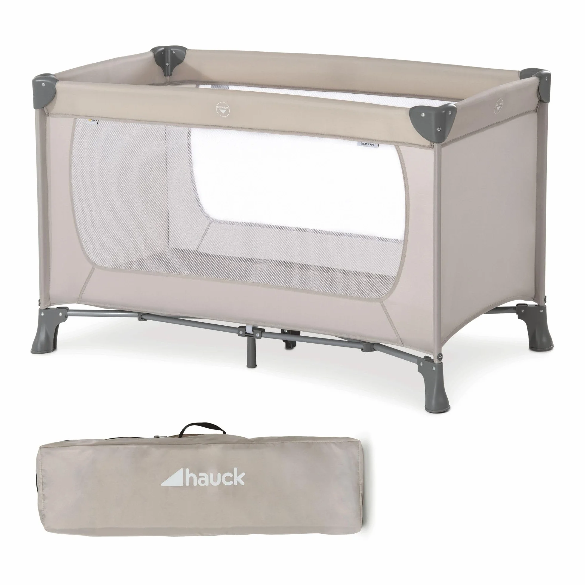 Hauck Lettino da Viaggio Dream N Play Culla Neonato 15kg Letto Pieghevole 60x120cm Beige