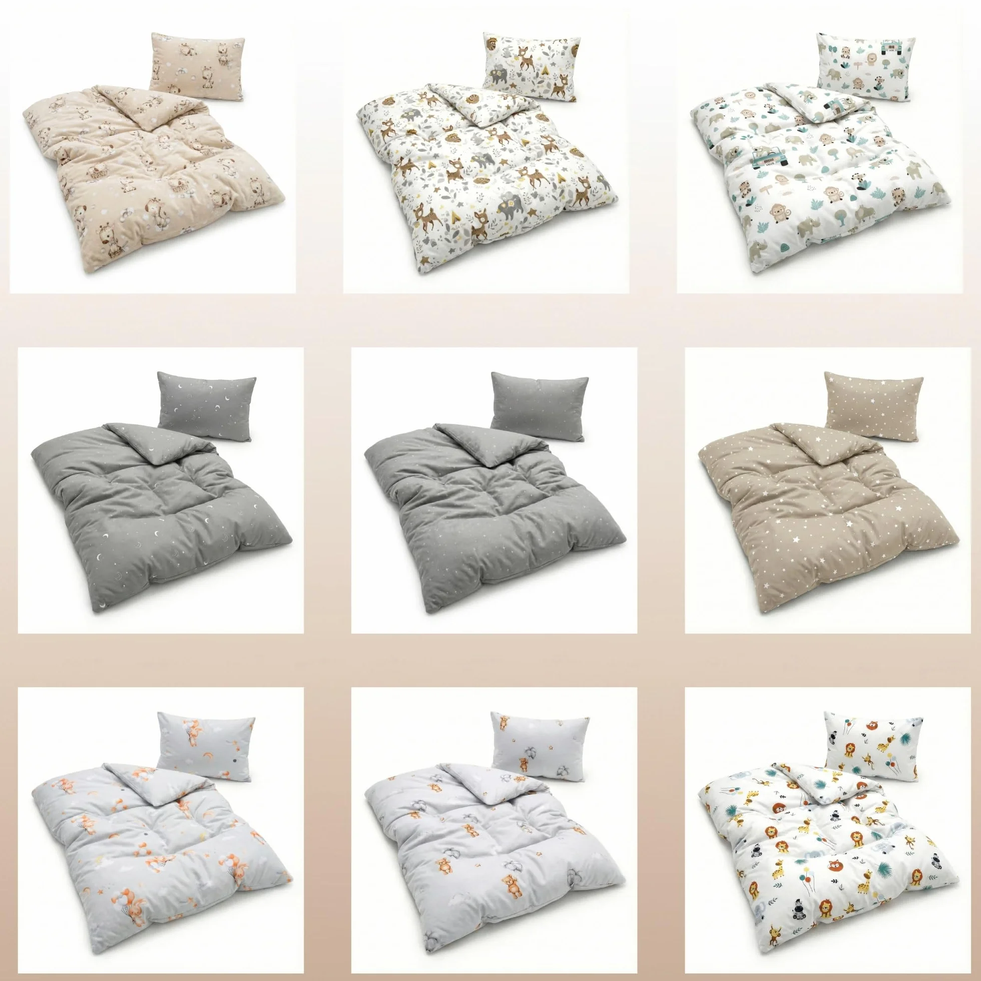 Totsy Baby Trapunta per bambino cotone 90x120 - piumono culla neonato set Imbottitura per piumone 90 x 120 cm con cuscino 40 x 60 cm per ragazzi e ragazze Oeko-Tex Orsi di peluche