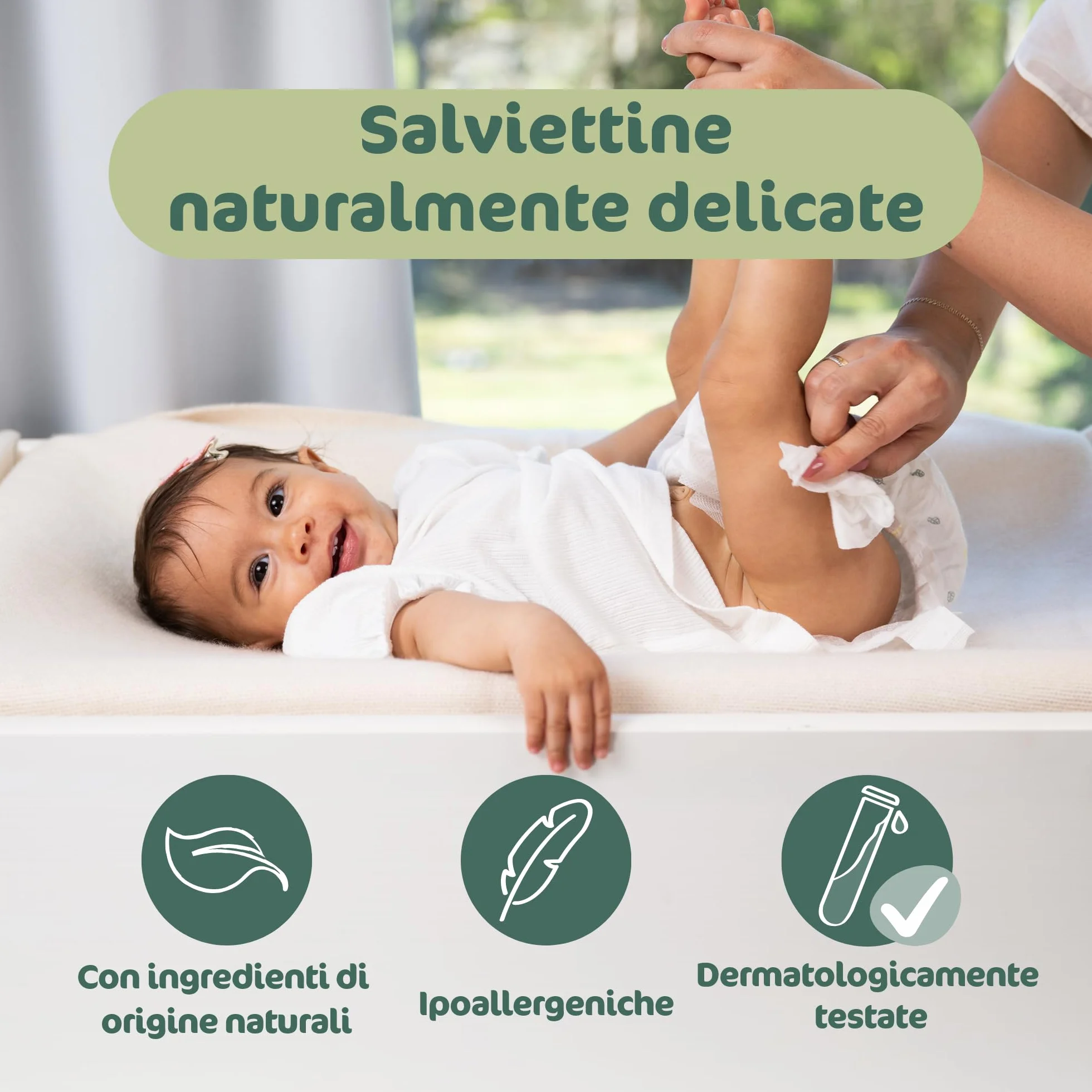 Naty Salviettine per Neonati e Bambini Gettabili nel WC 98% Acqua Ipoallergeniche Naturali 672 pezzi