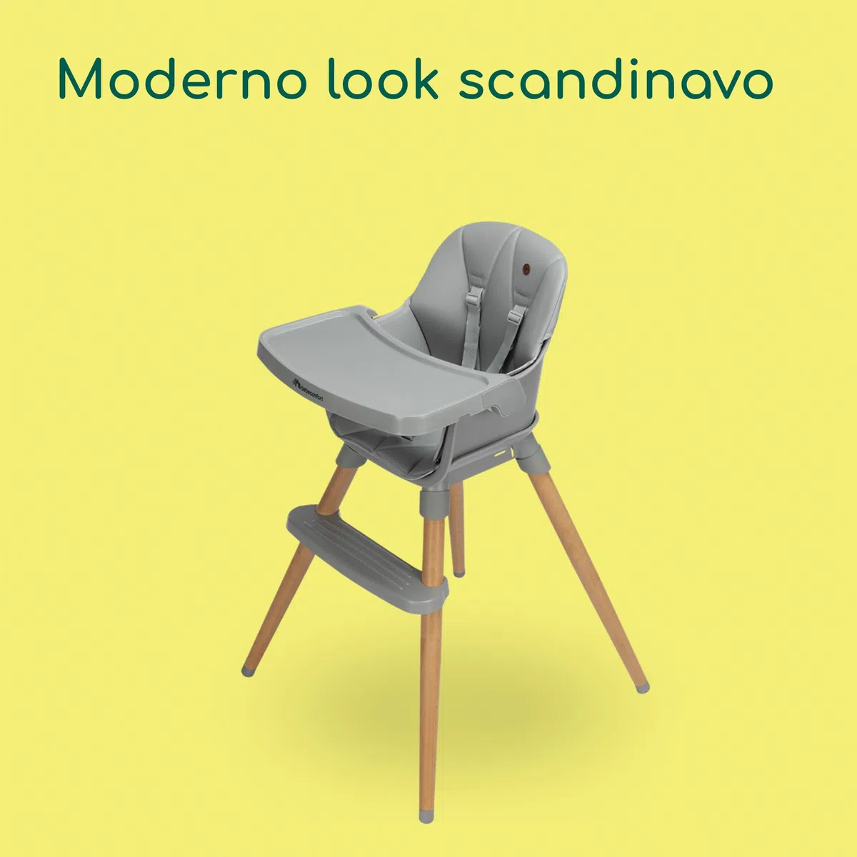 Bebeconfort Avista 2, Seggiolone Pappa 4 in 1, 6 mesi - 4 anni (60 kg), Seggiolone Evolutivo, Rialzo Sedia Bambini, Sedia e Sgabello, Seduta Imbottita, Vassoio Regolabile 3 posizioni, Tinted Grey