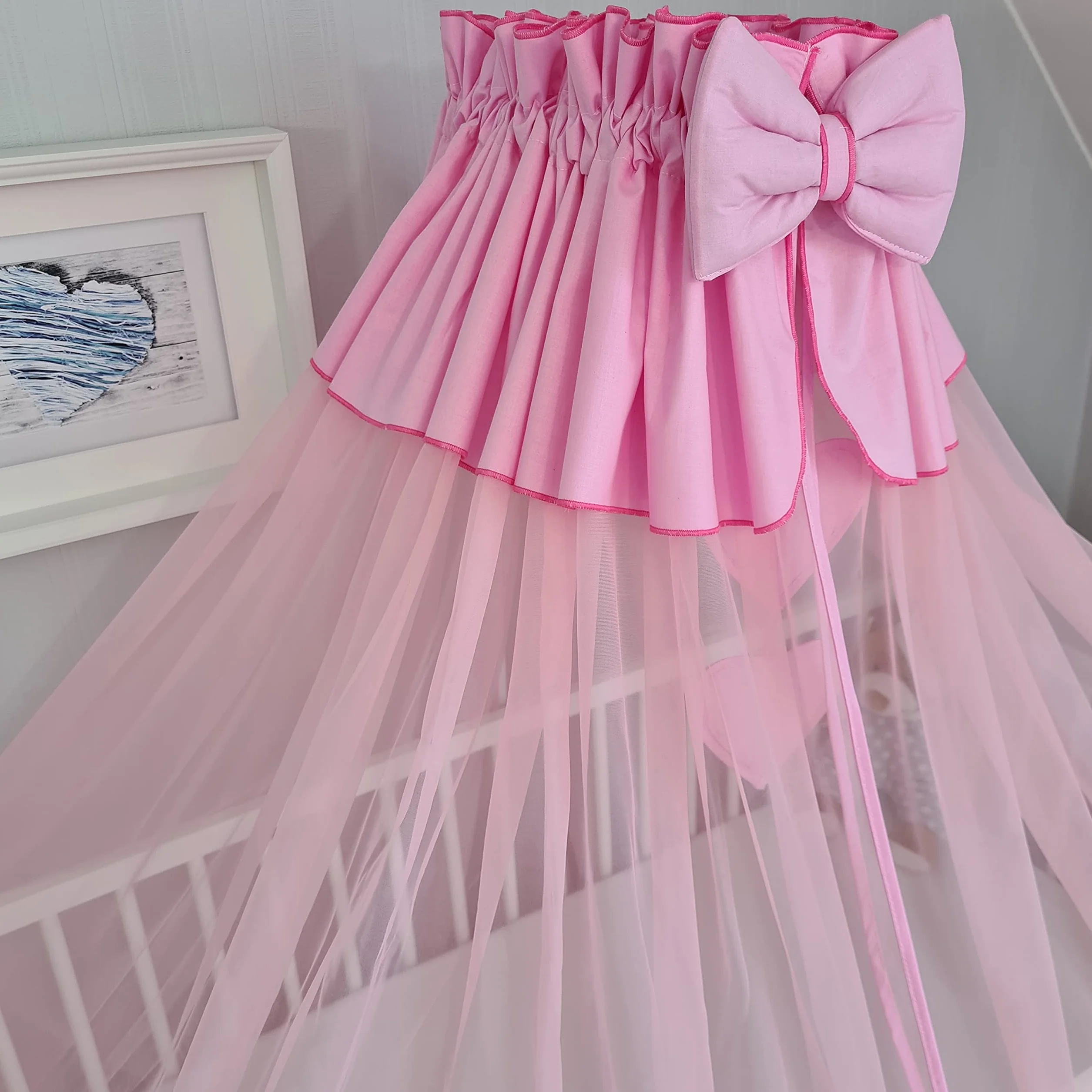 Zanzariera, baldacchino, baldacchino in tessuto pieno di mussola 480 cm (Rosa)