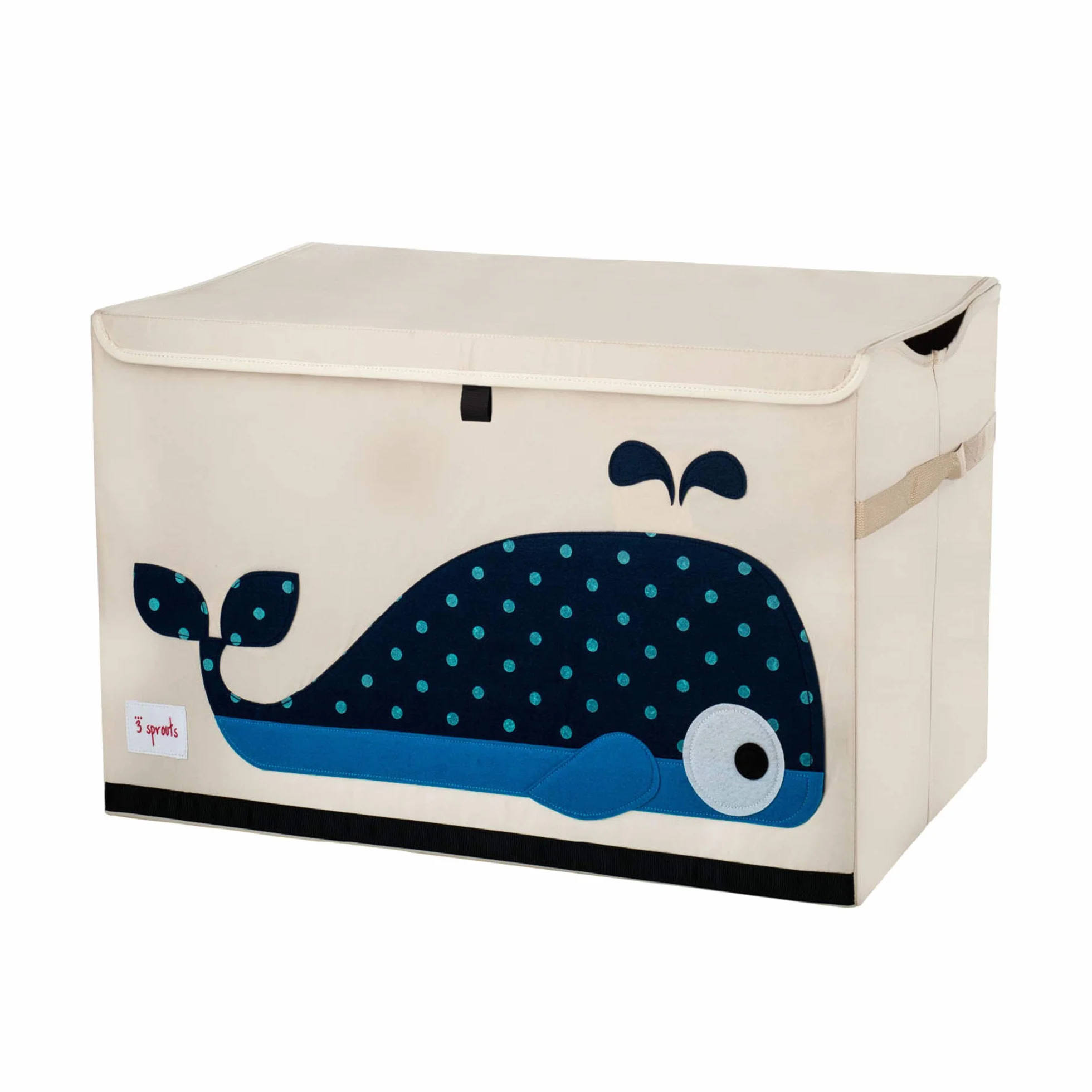 3 Sprouts Baule Portagiochi Balena Blu 61x37x38 cm Poliestere