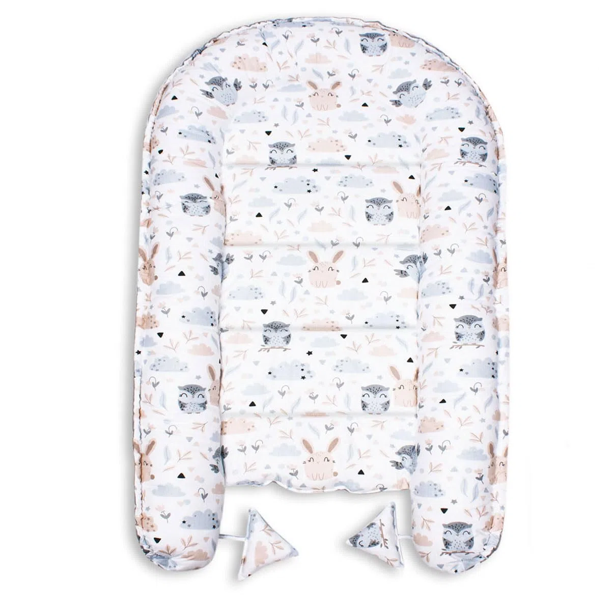 PaLulli - Nido per neonati, 90 x 50 cm, 100% cotone, nido per lettino, nido accogliente, cuscino, lettino da viaggio per neonati e bambini (Animali)
