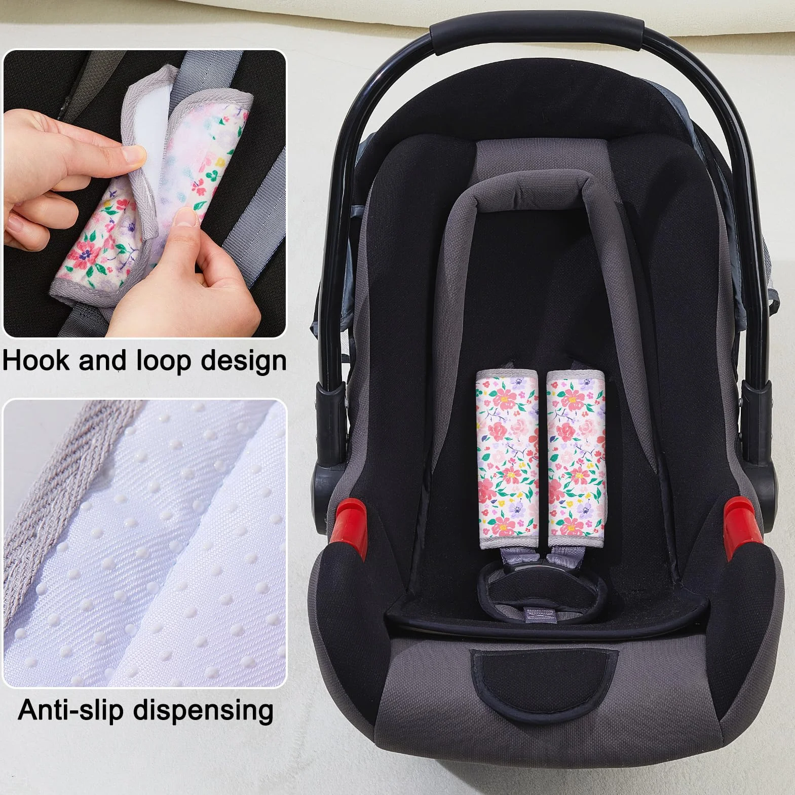 MHJY Copri Cintura di Sicurezza Auto Bambino Copricintura 2 Pezzi Imbottitura Cintura Sicurezza Bambini Protezione Cuscino per Passeggino Neonato Infante Ragazze Ragazzi