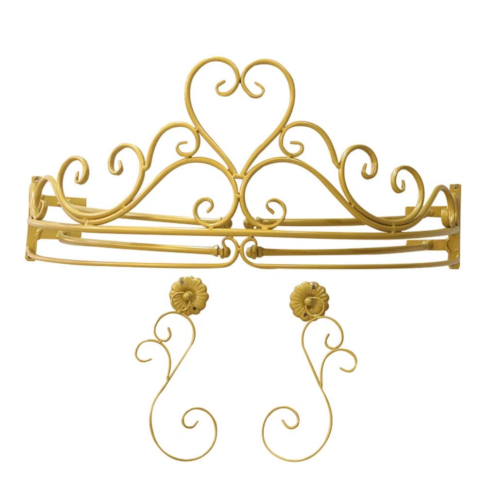 GE&YOBBY Baldacchino Letto in Pizzo,Corona Principessa Tenda Letto Zanzariera di Corte con Decorativo Drapery Metal Crown per Camera da Letto-Bianca