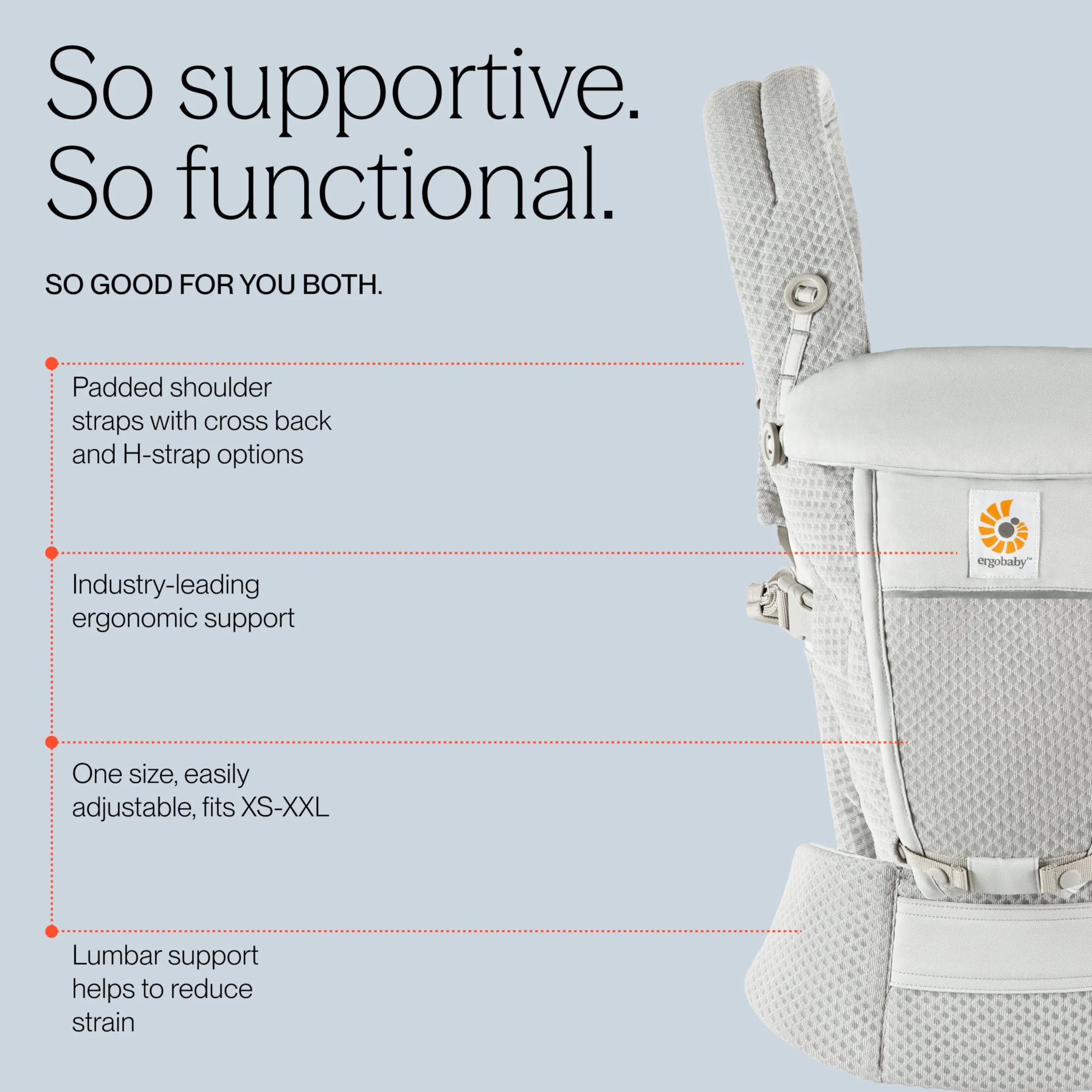 Ergobaby Baby Carrier Adapt Soft Flex Mesh Pearl Grey