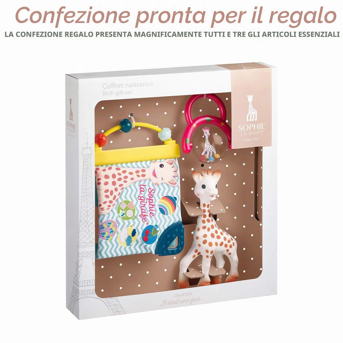 Sophie la Girafe - Cofanetto Nascita Giocattolo + Libro + Sonaglio